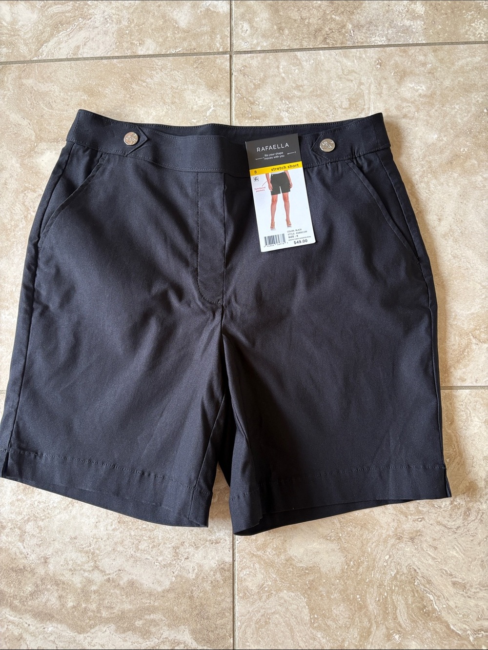 Rafaella Black Tailored Stretch Bermuda Shorts